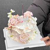 Queen亚克力蛋糕装 饰插牌38女神女王节日快乐唯美幻彩蝴蝶插件