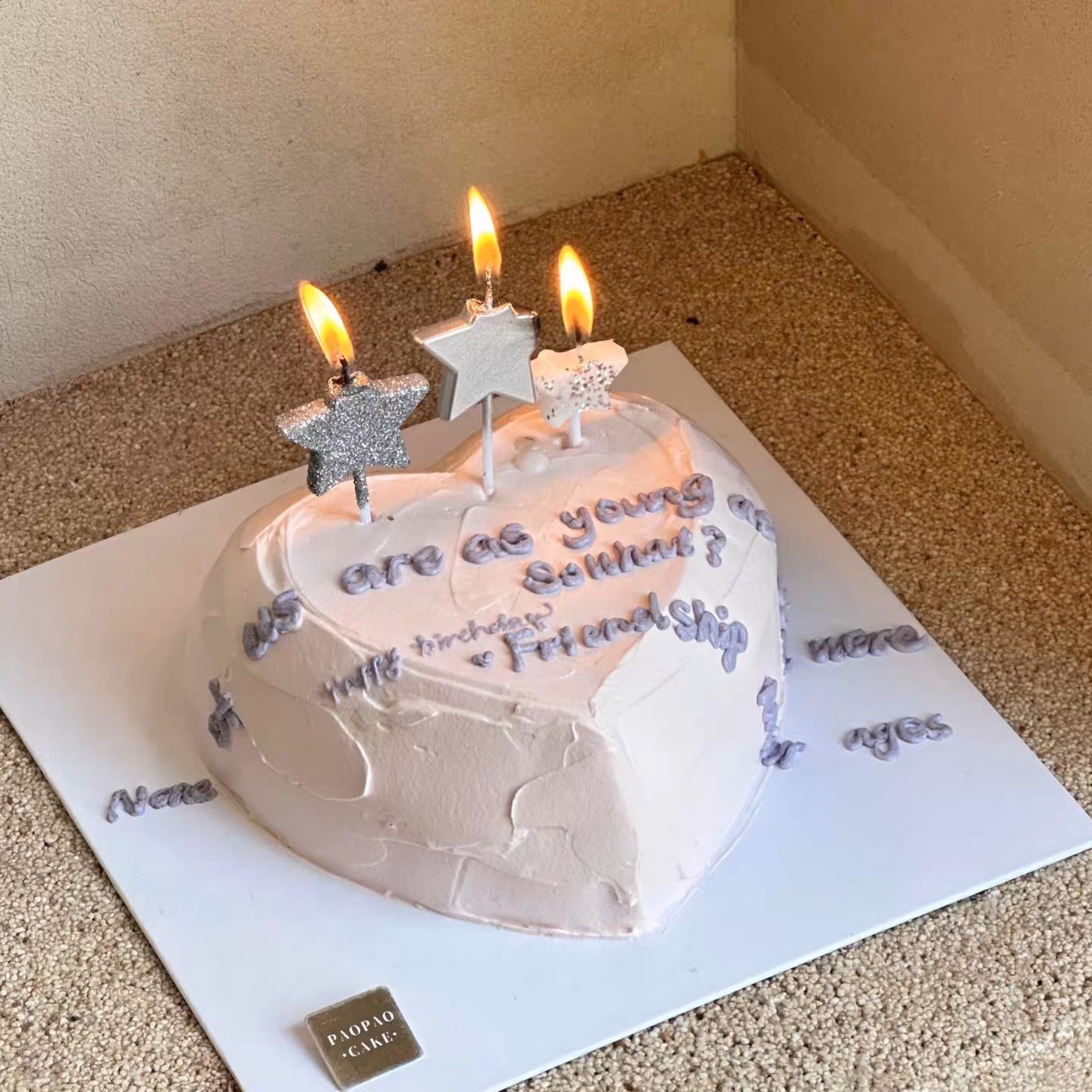 网红ins氛围感蛋糕装饰闪粉银色五角形星星蜡烛仙女女神生日插件