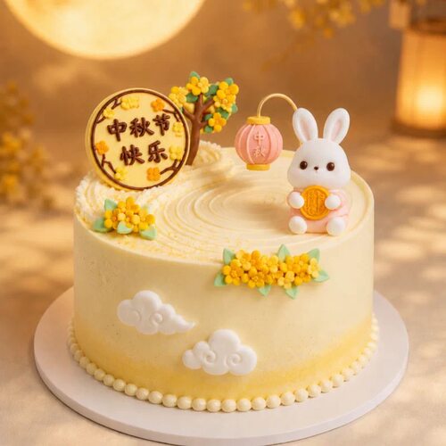 中秋节巧克力蛋糕可爱玉兔月饼