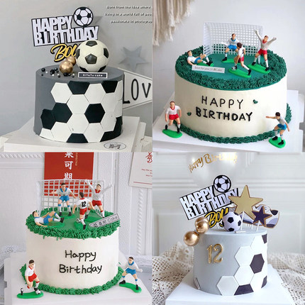 足球小子蛋糕装饰摆件网红创意足球蛋糕插件男生生日甜品台装扮
