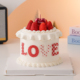 2.14情人节love蛋糕装 饰情侣表白女神甜品love you心形蜡烛摆件