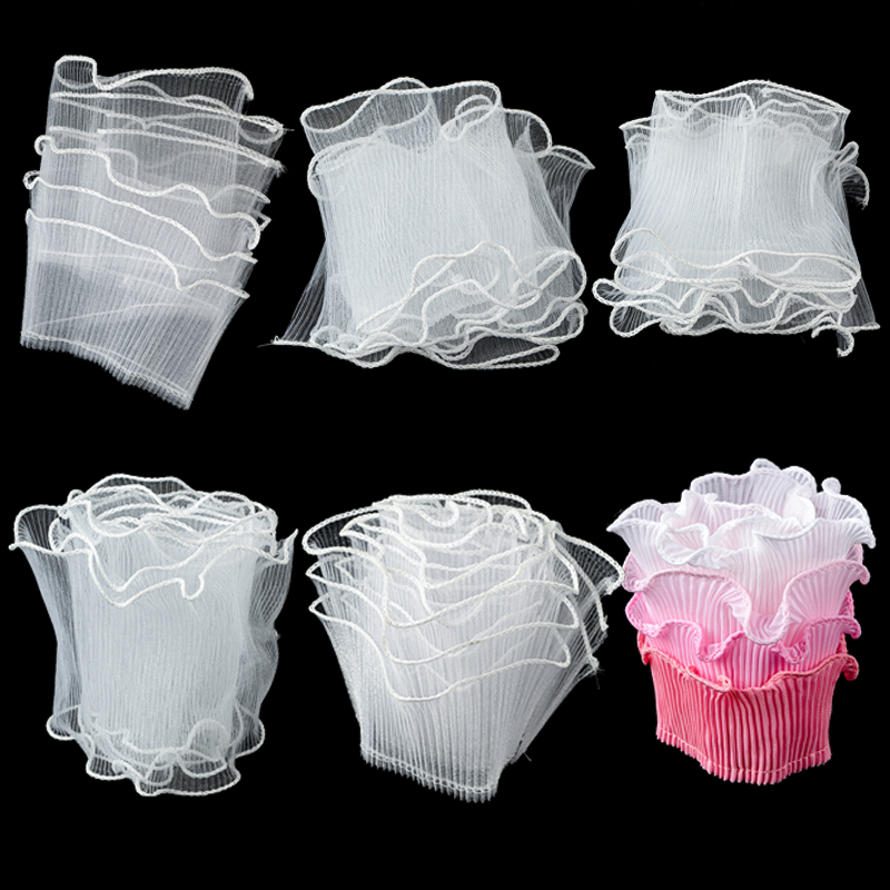 情人节网红唯美白纱蕾丝围边烘焙蛋糕装扮女神蛋糕压皱网纱花边