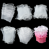 情人节网红唯美白纱蕾丝围边烘焙蛋糕装 扮女神蛋糕压皱网纱花边