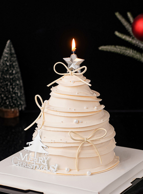 2026圣诞节许愿树蛋糕装饰五角星蜡烛Merry Christmas亚克力插件