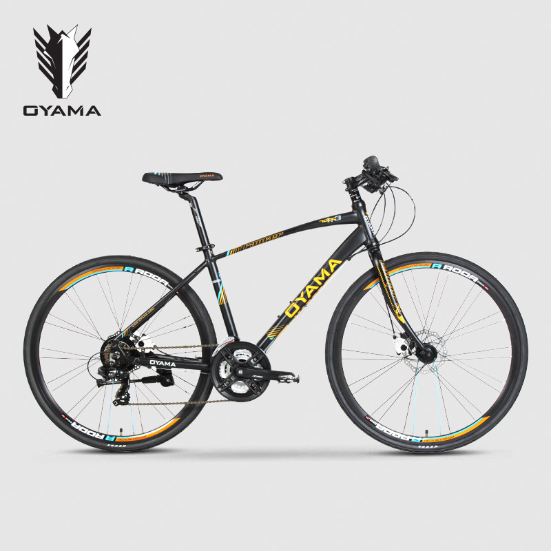 OYAMA/欧亚马游侠1.3平把21变速700C碟刹铝合金城市公路自行单车