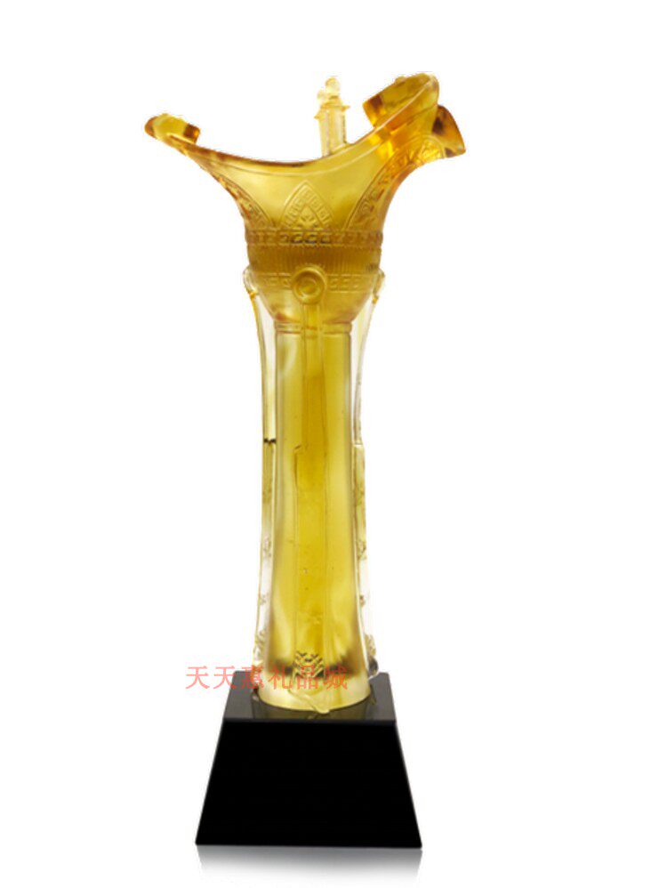 新款古法琉璃h华爵奖杯个人团队成就金融行业酒业单位等活动奖项