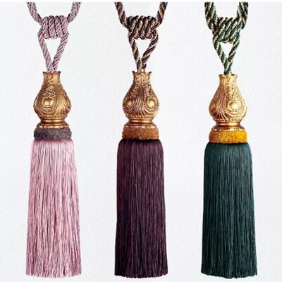 复古宫廷绑绳美式欧式法式窗帘绑带挂球金色红色墨绿色装饰穗新品