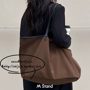 Mstand新品帆布托特包单肩包通勤手提购物袋便携色咖啡色黑色