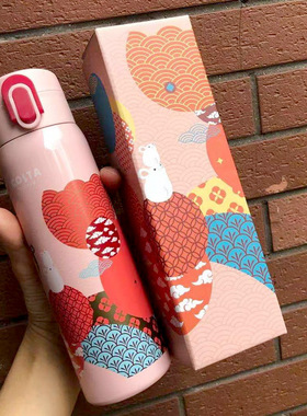 限量costa杯子咖世家鼠年新年生肖年年高不锈钢保温杯粉色原礼盒