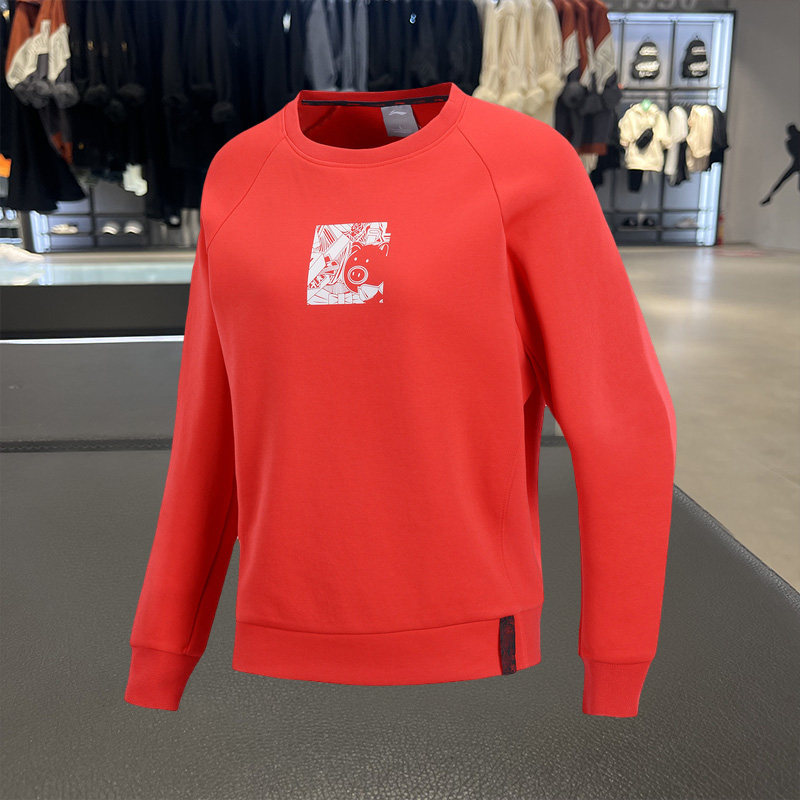 李宁卫衣女19春新款漫猪纪念版时尚套头长袖上衣运动服AWDP188