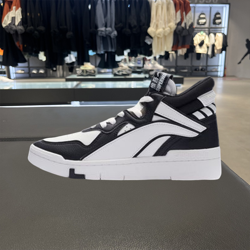 李宁女子运动休闲板鞋冬季新款惟吾经典高帮小白鞋AGCR234