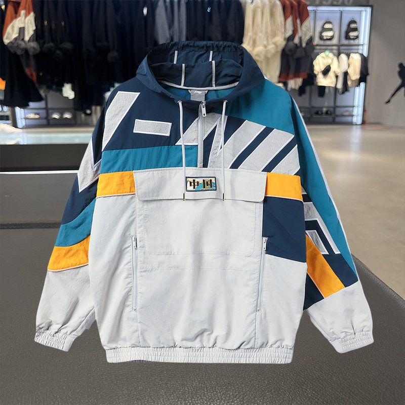 李宁正品男子秋季新款套头连帽时尚宽松保暖防风运动风衣AFDR401