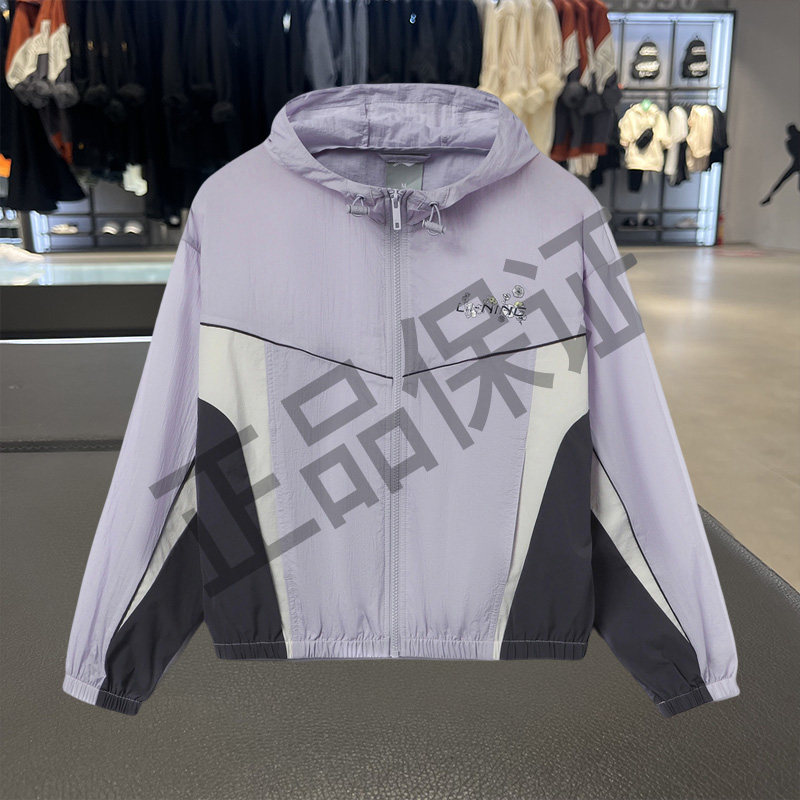 李宁风衣女士新运动潮流开衫长袖连帽宽松秋季运动服AFDR324