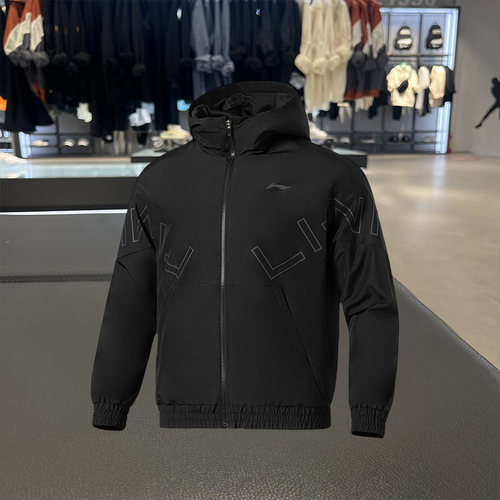 李宁正品新款男子健身系列运动休闲时尚帅气连帽夹克外套AFDS007