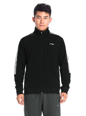 中国李宁训练系列男子开衫运动外套夹克拉链舒适男运动服AWDL149