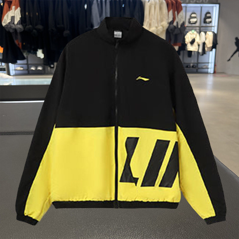 李宁夹克男女同款秋季新款宽松情侣开衫休闲立领运动服AJDR484