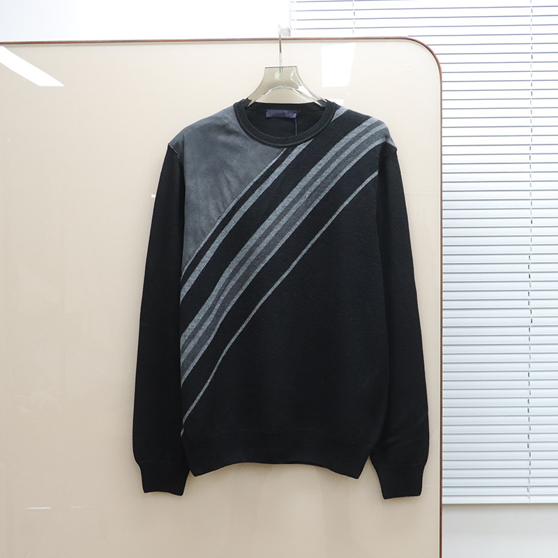 意大利奢品Tru撤柜  男款 羊毛混纺圆领斜纹长袖针织衫 E296