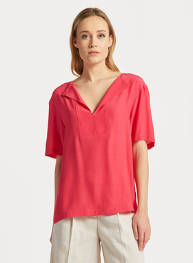 美系行政G  女款  V领短袖上衣 B428