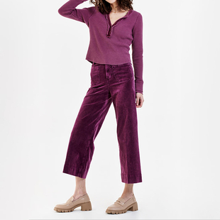 灯芯绒高腰阔腿裤 女款 F622 丹宁DJ 美式