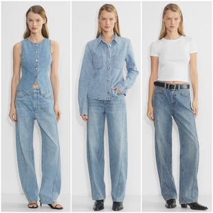 意大利面料 90年代高腰缝线桶形牛仔裤 D550 女款 加拿大红牌DF