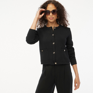 外套 美系J 针织开衫 圆领纹理短款 D657 女款