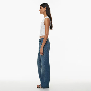 D871 蓝色洗水90年代低腰直筒牛仔裤 加拿大红牌DF 女款