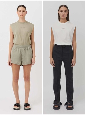 澳洲CM 女款 轻质棉徽标LOGO印花圆领无袖TEE 2862