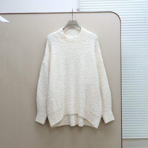 纽约DK PURE系列 女款 圆领圈圈绒宽松落肩针织衫 G064