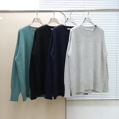 澳洲轻奢C0UNTRY 女款 美利奴羊毛混纺船领弧形宽松针织衫 E025