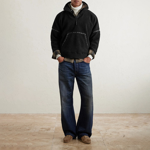 新西兰设计师MU 男款 抓绒半拉链卫衣 F895