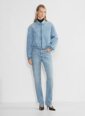 加拿大红牌DF 意大利面料90年代中腰塑形直筒牛仔裤 D867