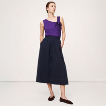 美系蕉国BR 女款 真丝桑蚕丝山羊绒飘带斜领无袖针织衫 B896