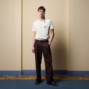 B322 新西兰设计师MU 男款 印花宽松平纹圆领短袖 T恤