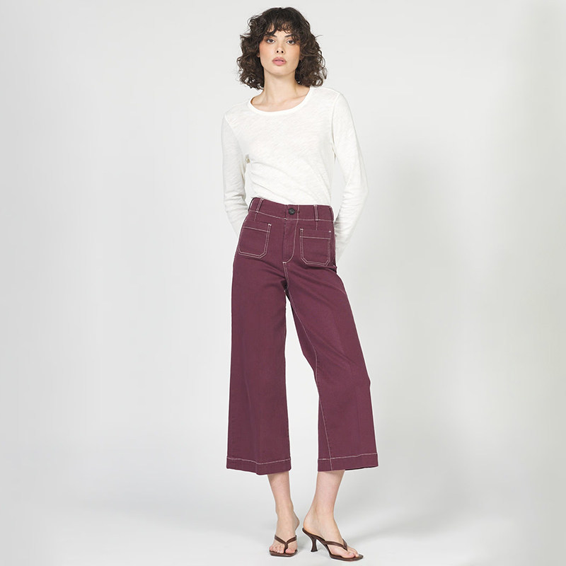 美式丹宁DJ 女款 高腰阔腿牛仔裤 F585