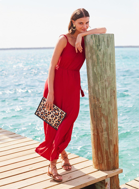 英伦BD 女款 编织吊带褶皱连衣裙 缺腰带 2335