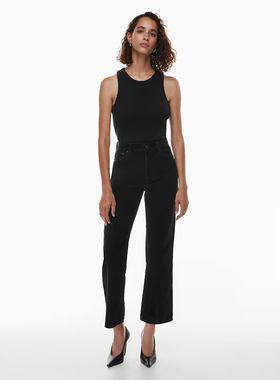 加拿大红牌DF 女款 复古粗条绒直筒牛仔裤 D908