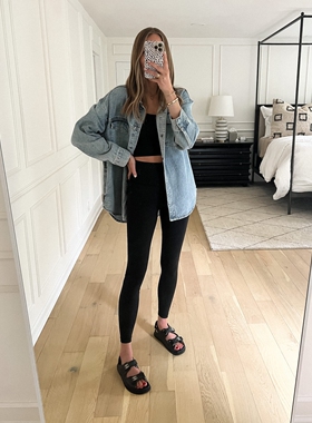 加州轻奢丹宁P1ST0 女款 棉麻混纺男友风衬衫款牛仔夹克外套 C917