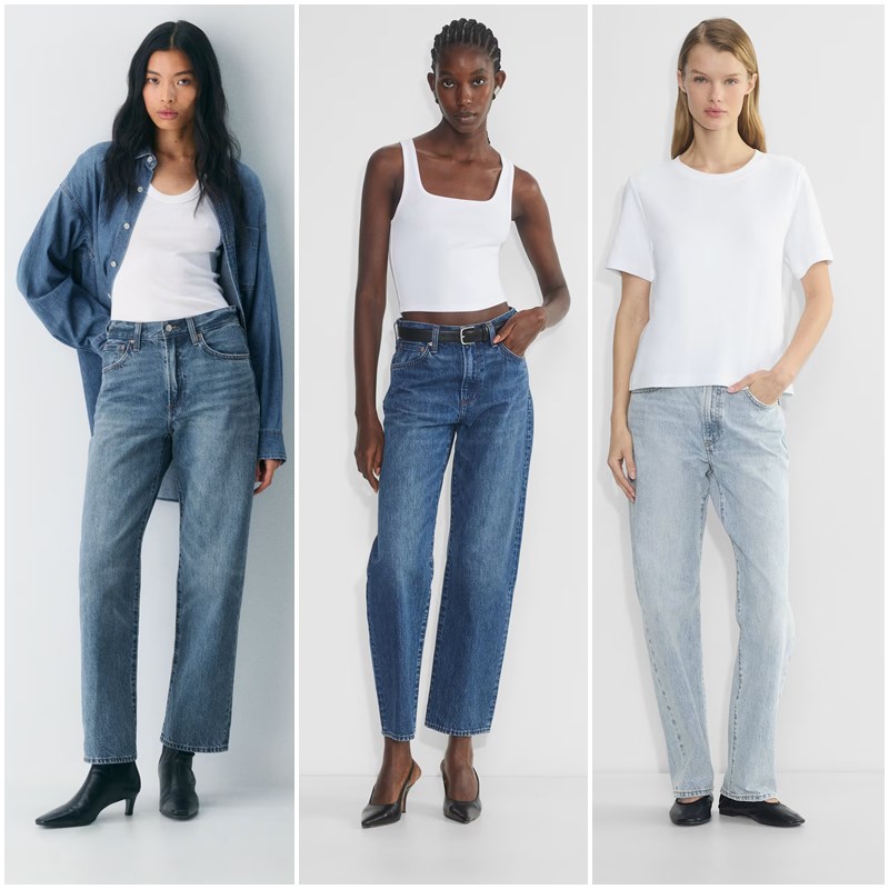 加拿大红牌DF 女款 90年代高腰宽松直筒牛仔裤 意大利面料 D548