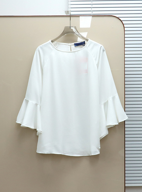 意大利奢品Tru撤柜  女款  圆领荷叶袖衬衫 B941