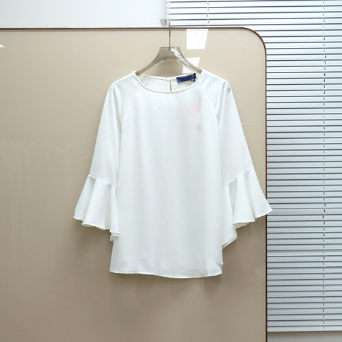 意大利奢品Tru撤柜  女款  圆领荷叶袖衬衫 B941