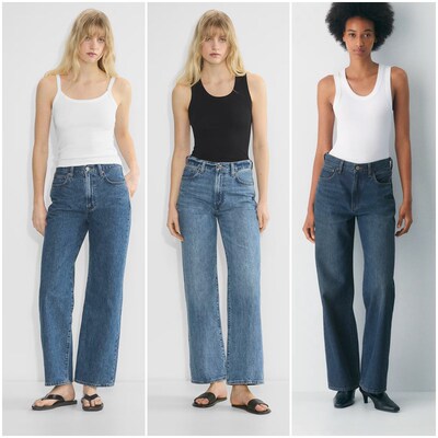 加拿大红牌DF 女款 70年代高腰阔腿牛仔裤 意大利面料 D542