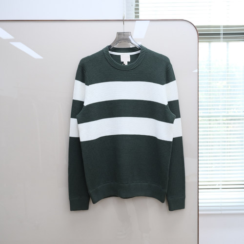 美式老钱风比比兄弟 男款 棉质圆领条纹针织衫 F329