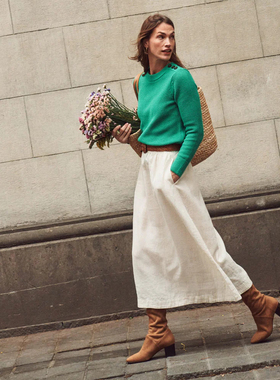 英伦BD 女款 圆领单肩扣针织衫 C742