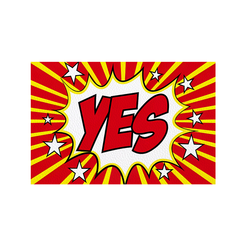 漫画风COOL!语气词YES!皮革地垫子免清洗室门内玄关入户门口脚垫