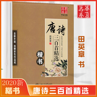 钢笔笔书法字帖成人楷书簪花小楷书法精装 华夏万卷 唐诗三百首精选 正版 田英章楷书字帖 含描摹纸