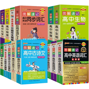 PASS2026版图解速记 高中英语词汇3500词+1000词乱序版高考大纲英语词汇语文数学英语物理化学生物历史地理思想政治基础知识手册