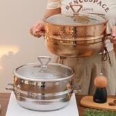 不锈钢蒸锅家用2025新款 海鲜大容量蒸锅煮锅一体燃气灶电磁炉专用