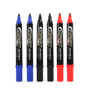 晨光记号笔黑色粗头大容量水洗防水防油不掉色的马克笔油性笔记好号笔双头不掉色大头笔勾线笔可加墨红色蓝色