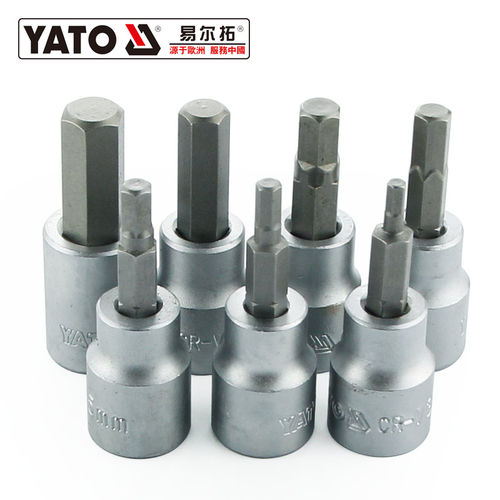 YATO易尔拓螺丝套筒六角米字批套头扳手工具3/8旋具套筒批头