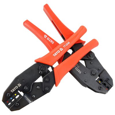 易尔拓YATO棘轮压线钳梯形冷压端子电工压接插簧线铜鼻子裸端子钳